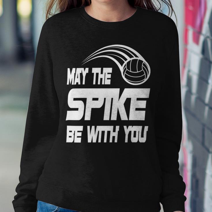 May The Spike Be With You Funny Volleyball Sweatshirt Gifts for Her