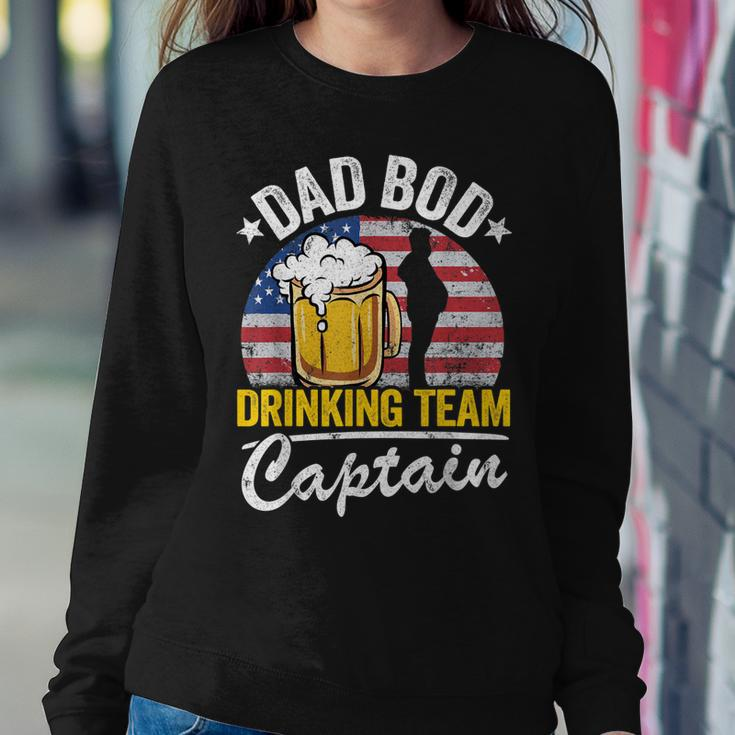 Mens Dad Bod Drinking Team Captain American Flag 4Th Of July Beer Sweatshirt Gifts for Her