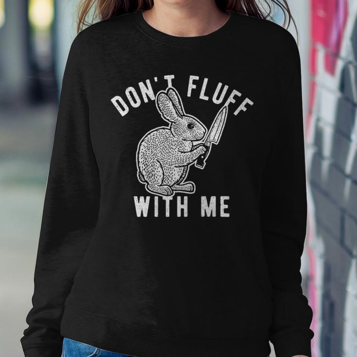 Mens Dont Fluff With Me Tshirt Funny Bunny Rabbit Easter Graphic Novelty Tee 176 Trending Sweatshirt Gifts for Her