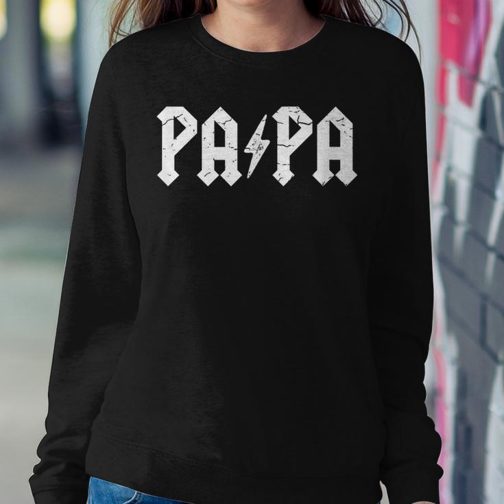 Mens Hard Rock Dad - Papa Lightning Bolt Sweatshirt Gifts for Her