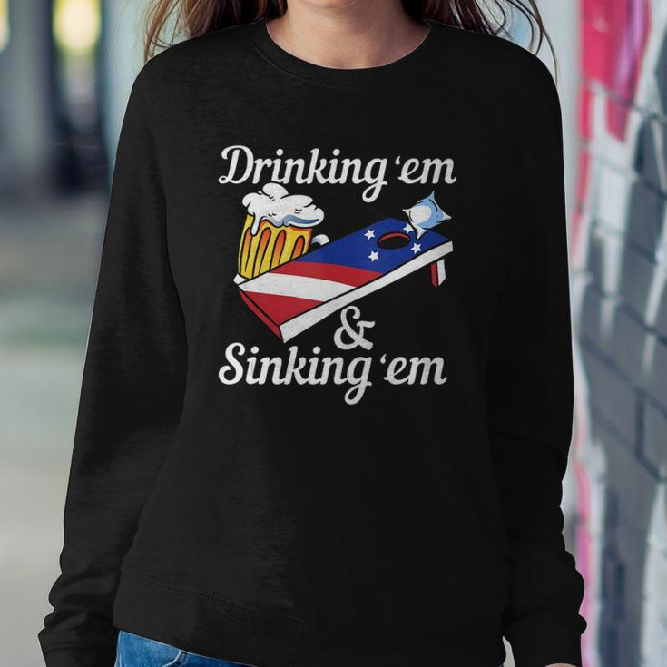 Mens Men Or Women Drinking Yard Game - Funny Cornhole Sweatshirt Gifts for Her