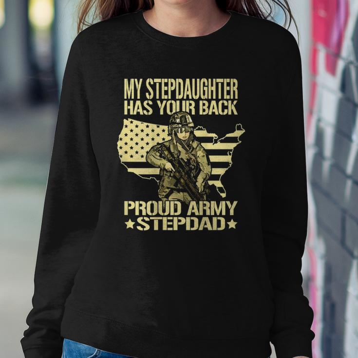 Mens My Stepdaughter Has Your Back - Proud Army Stepdad Dad Gift Sweatshirt Gifts for Her