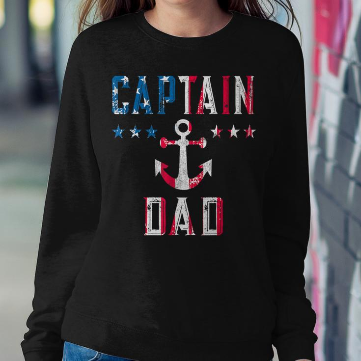 Mens Patriotic Captain Dad American Flag Boat Owner 4Th Of July Sweatshirt Gifts for Her