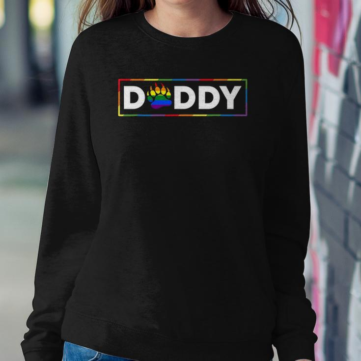 Mens Proud Gay Daddy Bear Paw Pride Rainbow Lgbtq Dad Fathers Day Sweatshirt Gifts for Her
