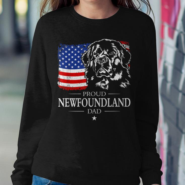 Mens Proud Newfoundland Dad American Flag Patriotic Dog Gift Sweatshirt Gifts for Her