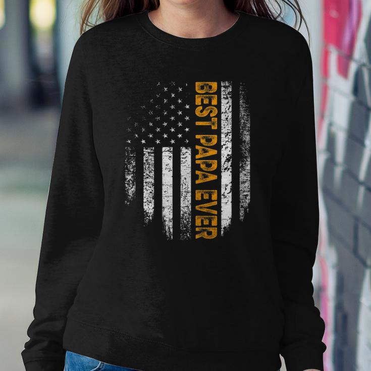 Mens Vintage Best Papa Ever Flag American Gifts Fathers Day Sweatshirt Gifts for Her