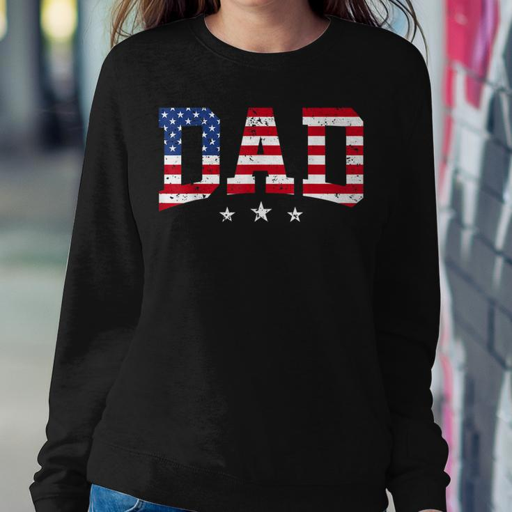 Mens Vintage Dad Fathers Day American Flag Usa Dad 4Th Of July Sweatshirt Gifts for Her