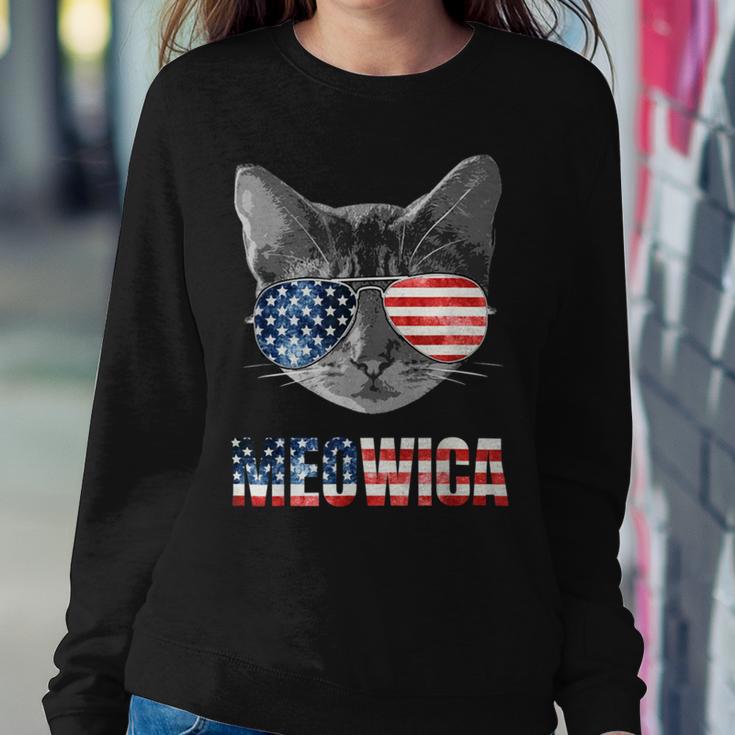 Meowica Funny Cat Patriotic Usa Shirt American Flag 544 Trending Shirt Sweatshirt Gifts for Her