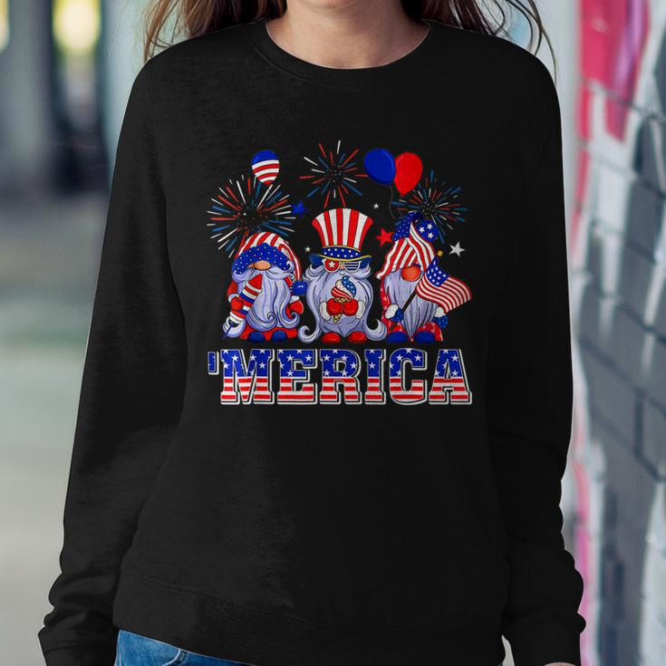 Merica Gnomes Happy 4Th Of July Us Flag Independence Day Sweatshirt Gifts for Her