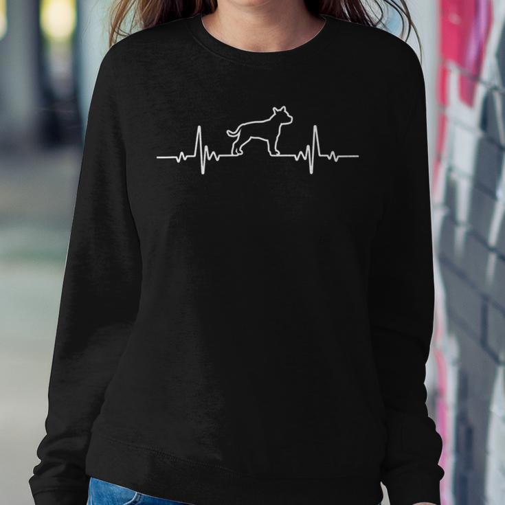 Minimalist Heartbeat American Staffordshire Terrier Sweatshirt Gifts for Her