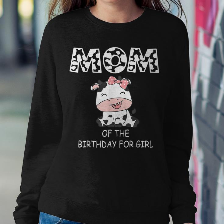 Mom Of The Birthday For Girl Cow Farm First Birthday Cow Sweatshirt Gifts for Her