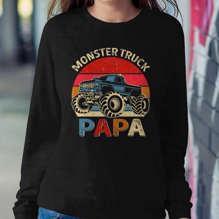 Monster Truck Papa Matching Family Birthday Party Sweatshirt Gifts for Her