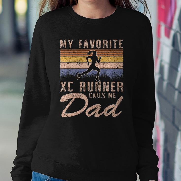 My Favorite Cross Country Runner Calls Me Dad - Running Girl Sweatshirt Gifts for Her