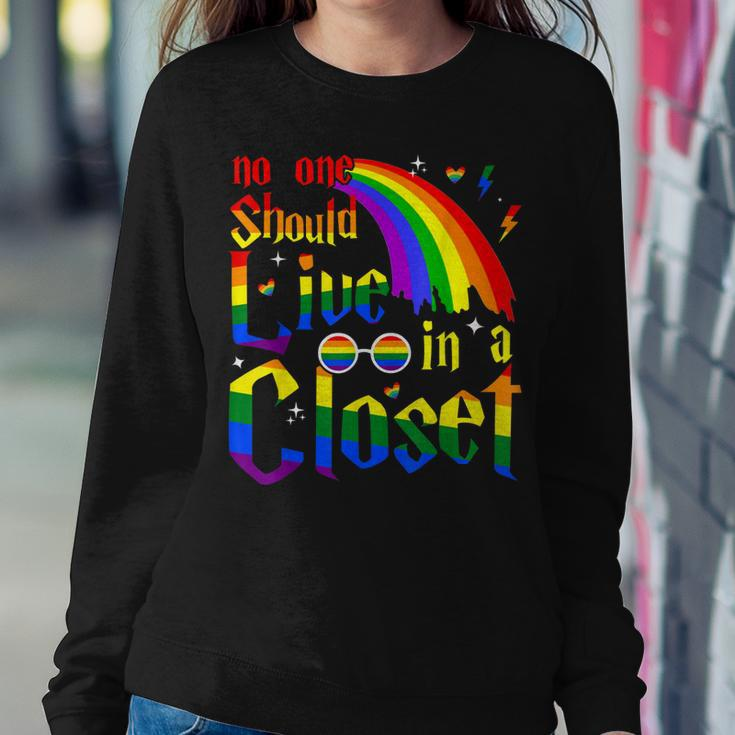 No One Should Live In A Closet Lgbt-Q Gay Pride Proud Ally Sweatshirt Gifts for Her
