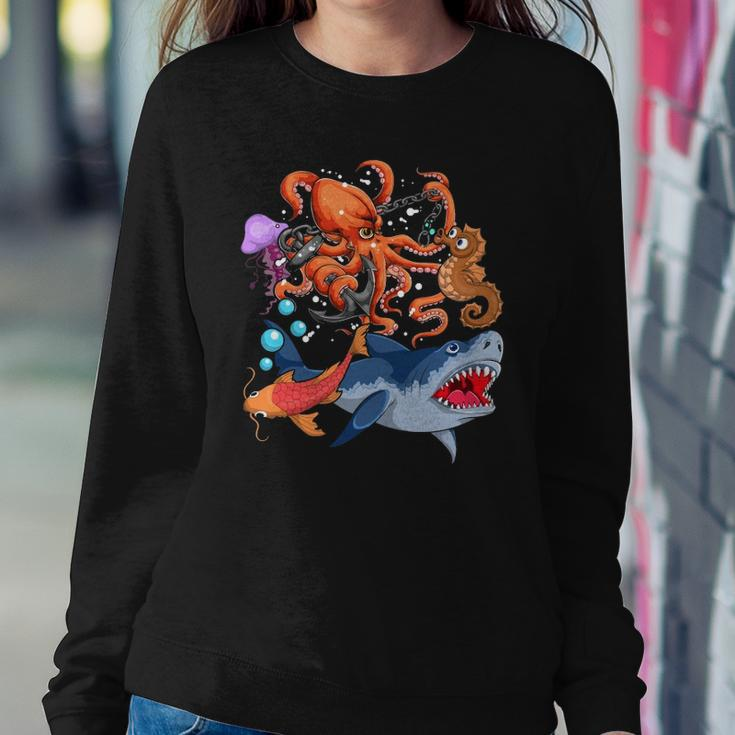 Octopus Jellyfish Seahorse Shark Zookeeper Kids Ocean Animal Sweatshirt Gifts for Her
