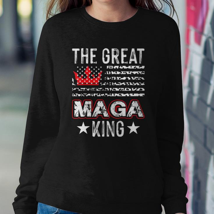 Old The Great Maga King Ultra Maga Retro Us Flag Sweatshirt Gifts for Her