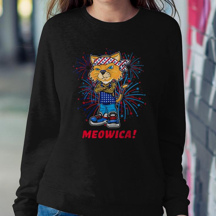 Orange Tabby Gangsta Cat Tattoos Bandana July 4Th Cat Lover Sweatshirt Gifts for Her