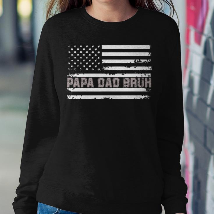 Papa Dad Bruh Fathers Day 4Th Of July Us Flag Vintage 2022 Sweatshirt Gifts for Her