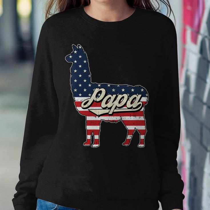 Papa Llama 4Th Of July American Flag Patriotic Dad Father V2 Sweatshirt Gifts for Her