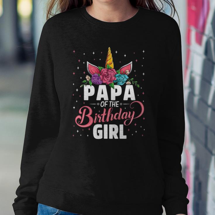 Papa Of The Birthday Girl Unicorn Girls Family Matching Sweatshirt Gifts for Her