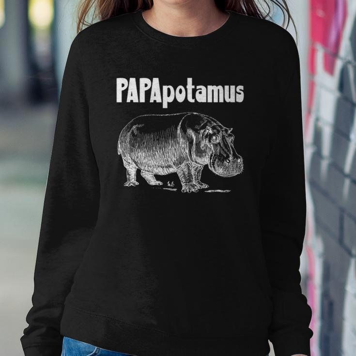Papapotamus Father Hippo Dad Fathers Day Papa Hippopotamus Sweatshirt Gifts for Her