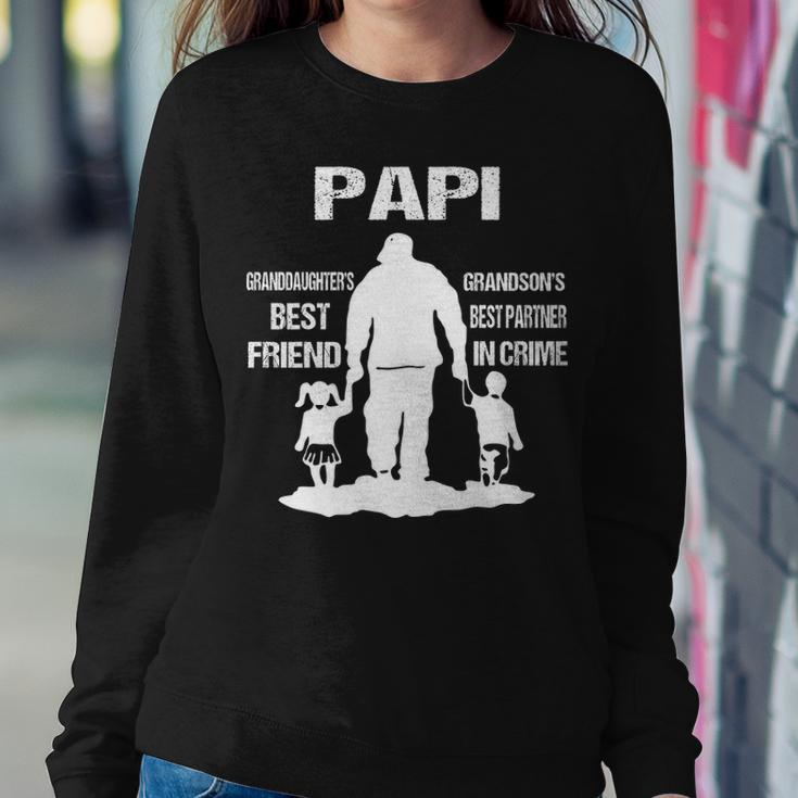 Papi Grandpa Gift Papi Best Friend Best Partner In Crime Sweatshirt Gifts for Her