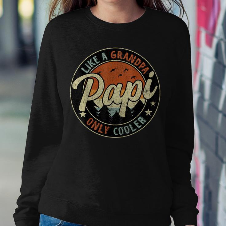 Papi Like A Grandpa Only Cooler Vintage Retro Fathers Day Sweatshirt Gifts for Her
