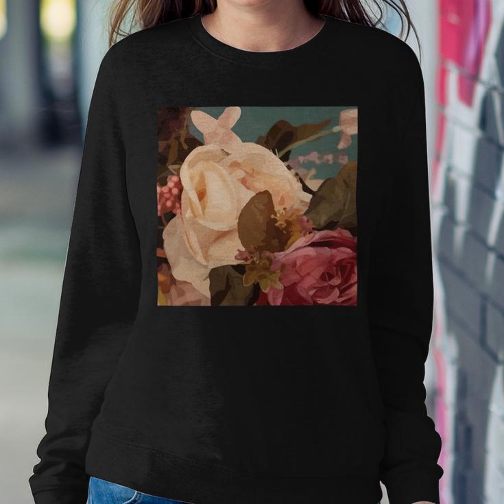 Pastel Roses Scandinavian Art Modern Art Minimalistic Blush Pink Sweatshirt Gifts for Her