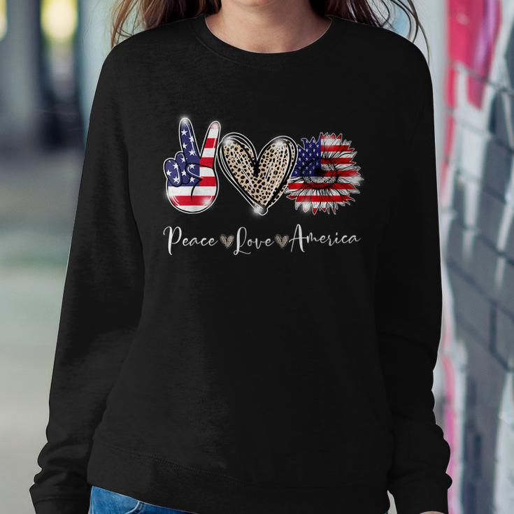 Peace Love America 4Th July Patriotic Sunflower V2 Sweatshirt Gifts for Her