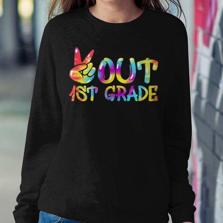 Peace Out 1St Grade Tie Dye Graduation Last Day School Funny Sweatshirt Gifts for Her