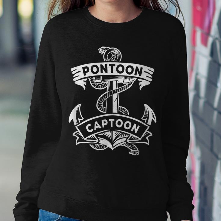 Pontoon Boat Anchor Captain Captoon Sweatshirt Gifts for Her