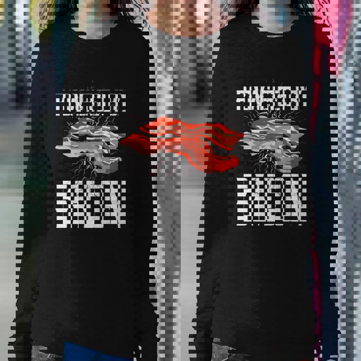 Powered By Bacon For Meat Lovers Keto Bacon Sweatshirt Gifts for Her