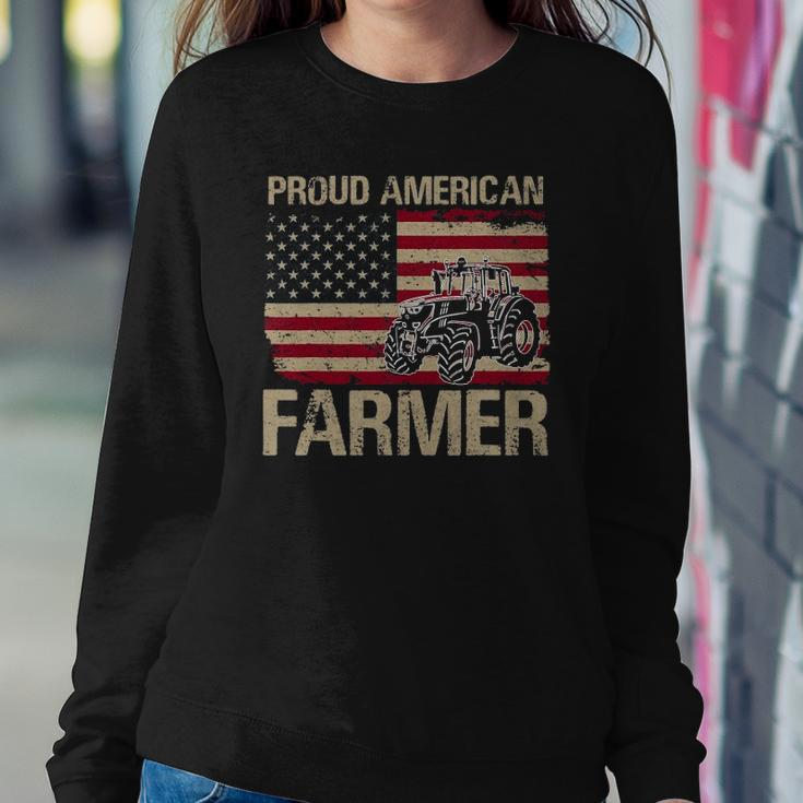 Proud American Farmer Usa Flag Patriotic Farming Gift Sweatshirt Gifts for Her