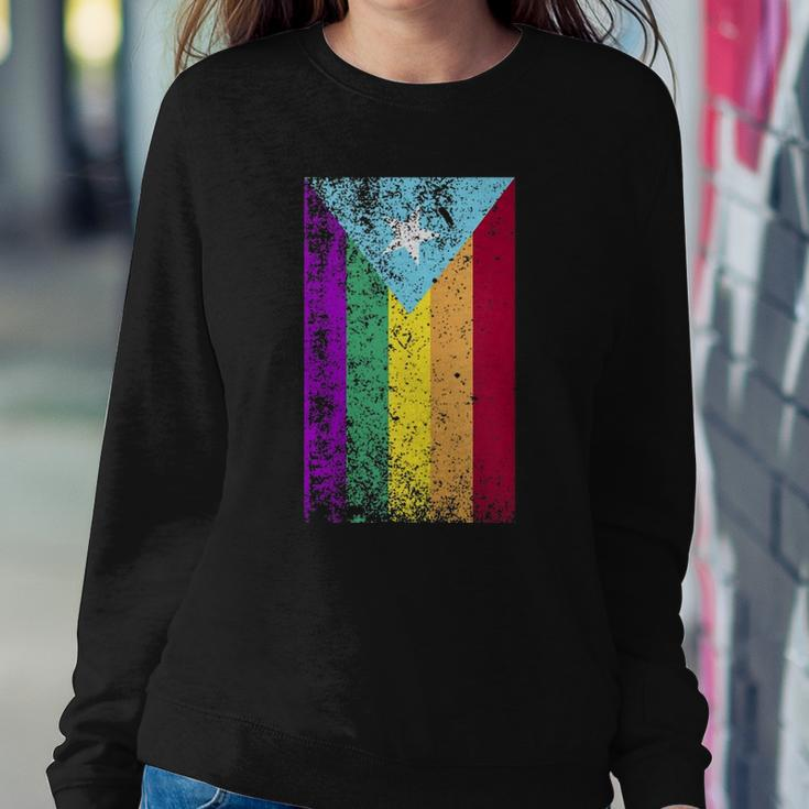 Puerto Rico Gay Pride Rainbow Flag Sweatshirt Gifts for Her