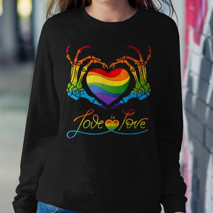 Rainbow Heart Skeleton Love Is Love Lgbt Gay Lesbian Pride Sweatshirt Gifts for Her
