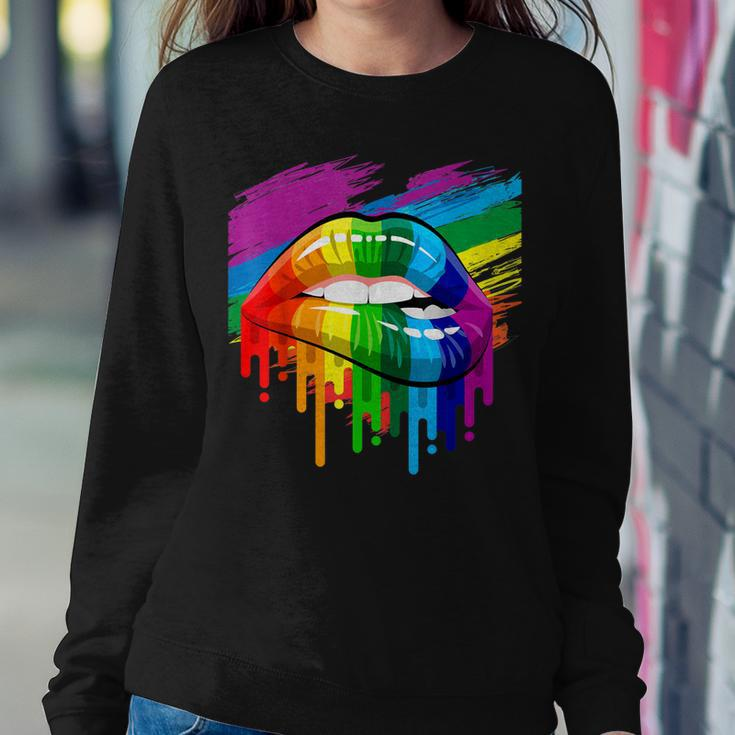 Rainbow Lips Lgbt Pride Month Rainbow Flag Sweatshirt Gifts for Her