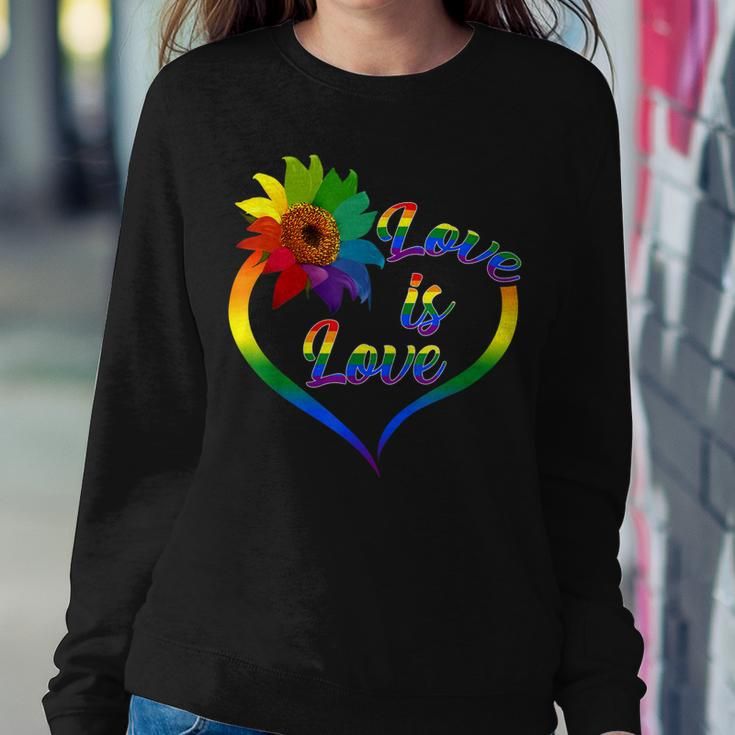 Rainbow Sunflower Love Is Love Lgbt Gay Lesbian Pride V2 Sweatshirt Gifts for Her