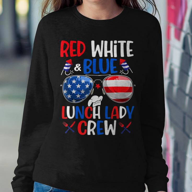 Red White Blue Lunch Lady Crew Sunglasses 4Th Of July Gifts Sweatshirt Gifts for Her