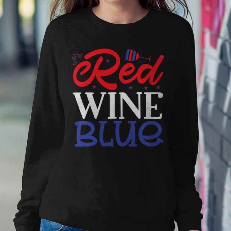 Red Wine Blue 4Th Of July Wine Red White Blue Wine Glasses V2 Sweatshirt Gifts for Her