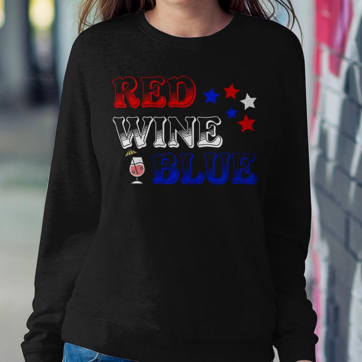 Red Wine Blue 4Th Of July Wine Red White Blue Wine Glasses V3 Sweatshirt Gifts for Her