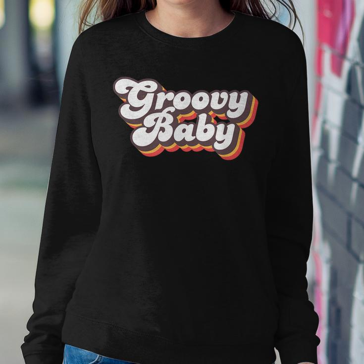 Retro Seventies Style Groovy Baby 70S Fancy Dress Sweatshirt Gifts for Her