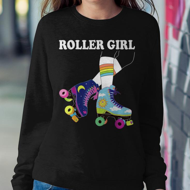 Roller Girl Vintage Seventies 70S Cool Retro Skates Skating Sweatshirt Gifts for Her