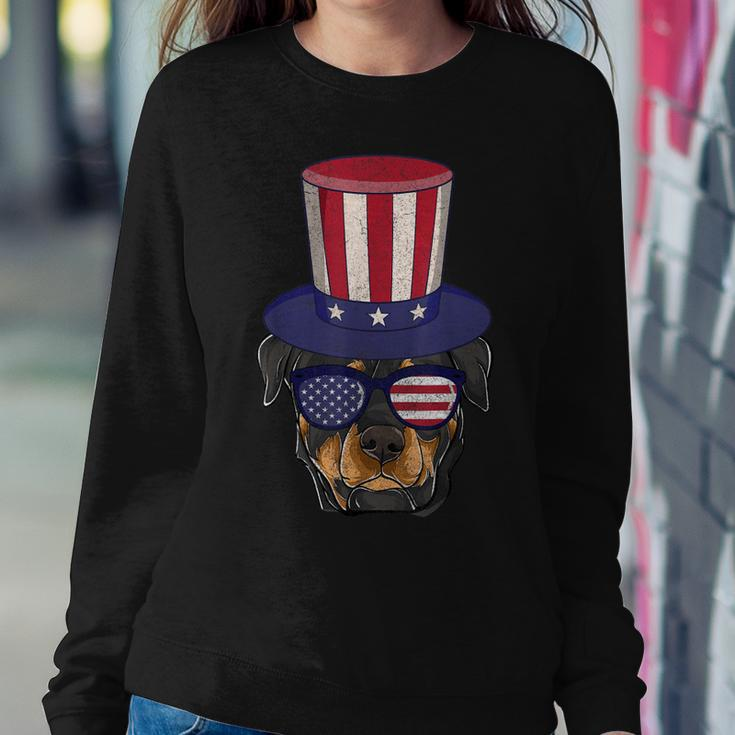 Rottweiler Patriotic Dog Mom & Dad 4Th Of July Usa Sweatshirt Gifts for Her