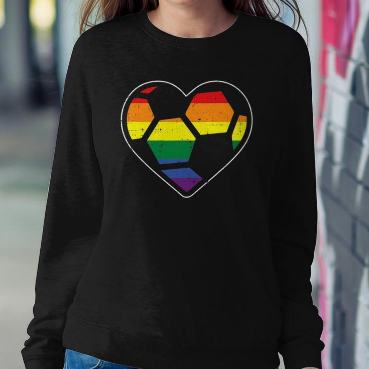 Soccer Heart Sport Lgbtq Rainbow Gay Pride Ally Men Women Sweatshirt Gifts for Her