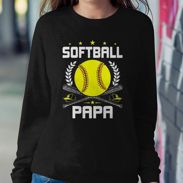 Softball Papa Baseball Lover Dad Sweatshirt Gifts for Her
