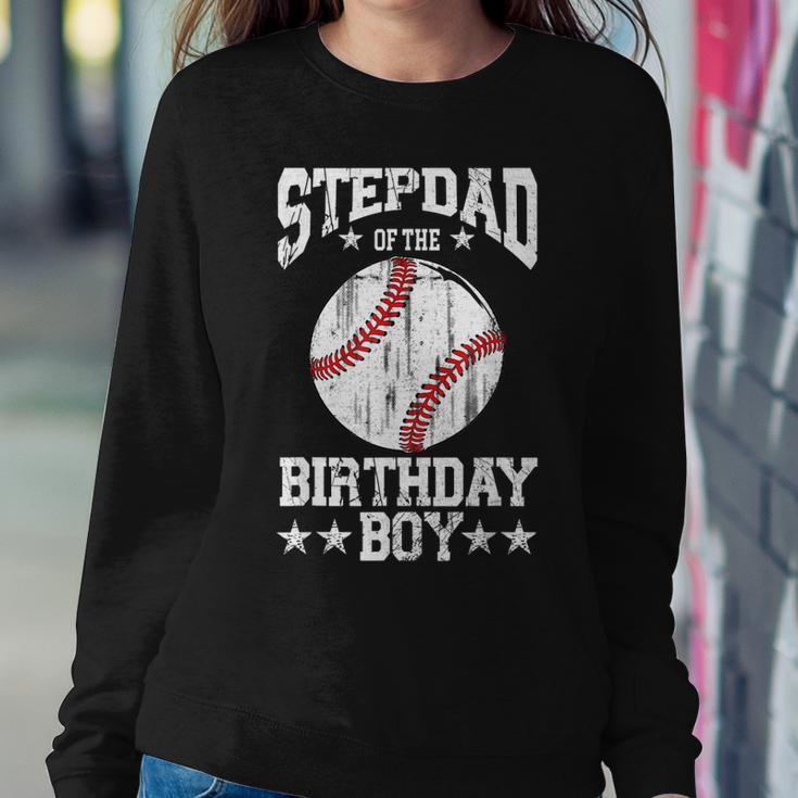 Stepdad Of The Birthday Boy Baseball Lover Vintage Retro Sweatshirt Gifts for Her