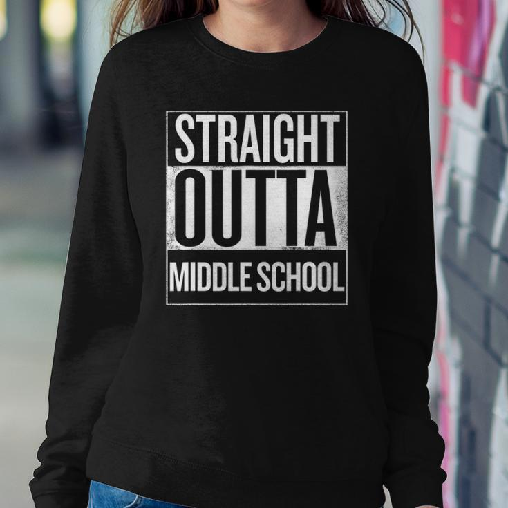 Straight Outta Middle School Students Teachers Funny Sweatshirt Gifts for Her