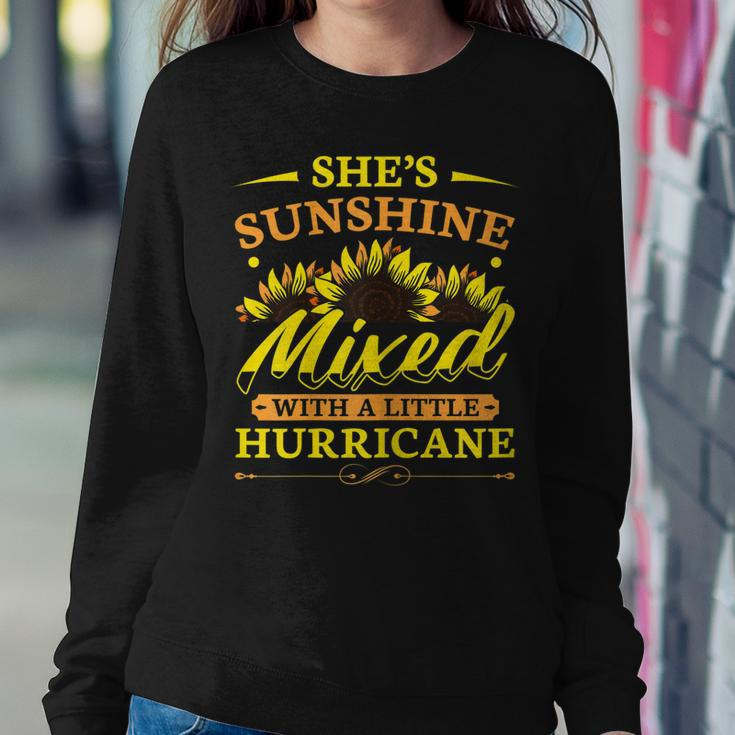 Sunshine Mixed With Hurricane Sunflower Motif With Saying Sweatshirt Gifts for Her
