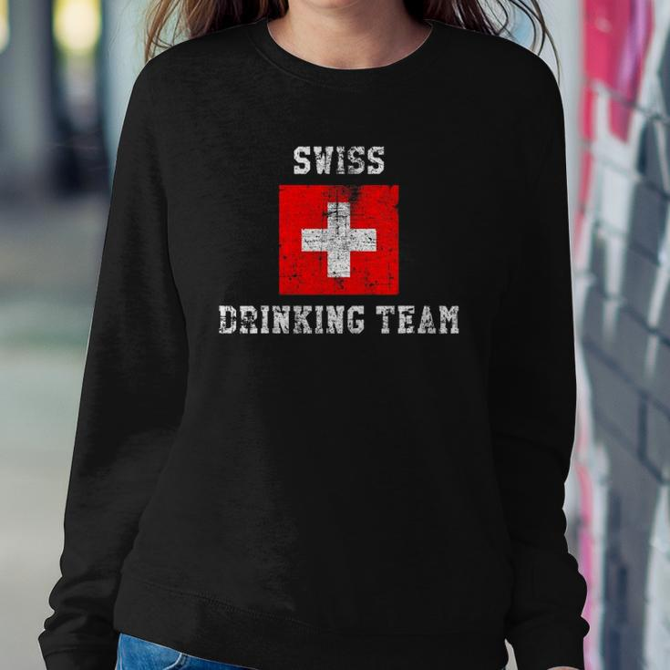 Swiss Drinking Team Funny National Pride Gift Sweatshirt Gifts for Her