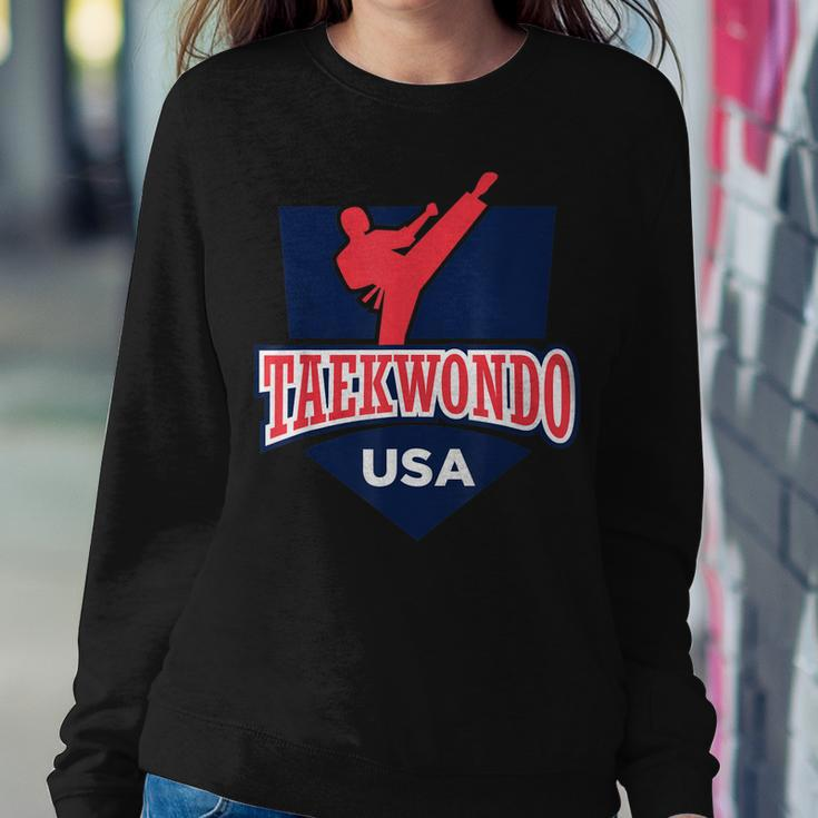 Taekwondo Usa Support The Team Usa Flag Fighting Sweatshirt Gifts for Her